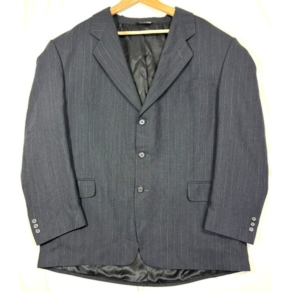 Roberto Villini Other - Vintage Roberto Villini Grey Wool Pinstripe Blazer 48R 3 Button Made in Italy